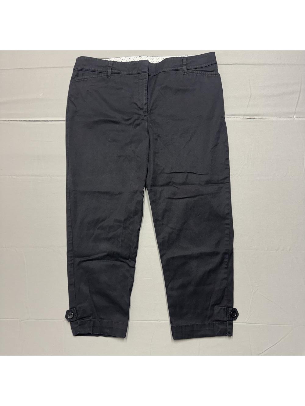 Talbots Womens Perfect Crop Cotton Twill Pants Size 10P Black Casual Classic